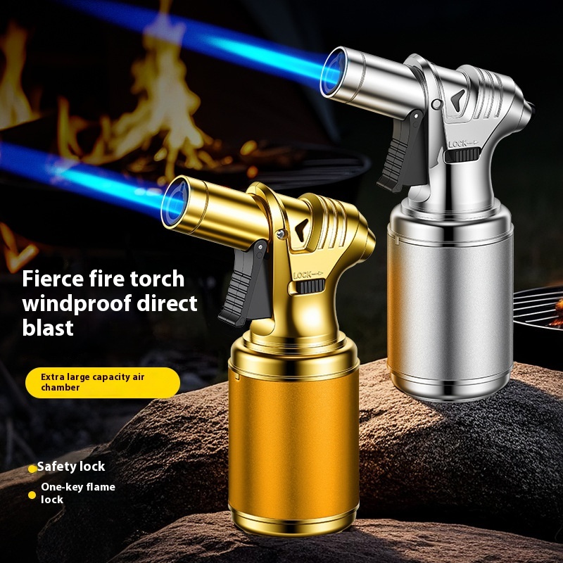 Outdoor Kitchen Power Burner - Cigar Powerful Metal Gas Lighter Windproof