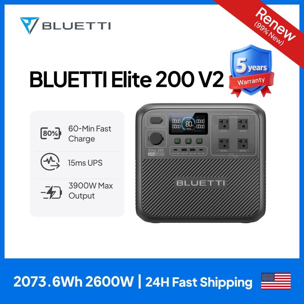 【Renew】BLUETTI Elite 200 V2 Po - Outdoor Power Bank 评论和价格