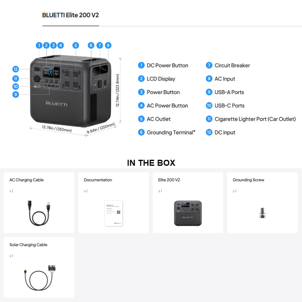 【Renew】BLUETTI Elite 200 V2 Po - Outdoor Power Bank 评论和价格