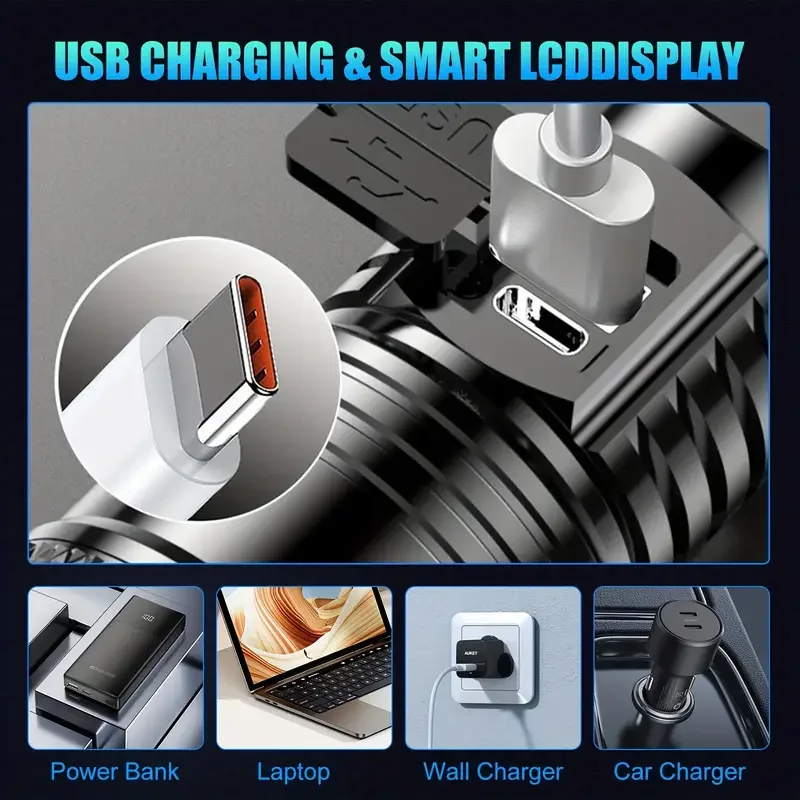 Tactical LED Flashlight 2000LM - Outdoor Power Bank 评论和价格